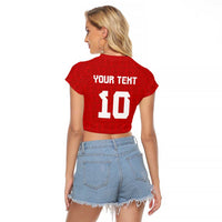Custom Tonga Rugby Raglan Cropped T Shirt Ngatu Motifs and Pacific Patterns