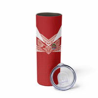 Custom Tonga Rugby Skinny Tumbler Ngatu Motifs and Pacific Patterns LT03 - Polynesian Pride