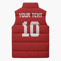 Custom Tonga Rugby Sleeveless Puffer Jacket Ngatu Motifs and Pacific Patterns LT03 - Polynesian Pride