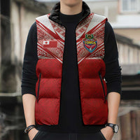 Custom Tonga Rugby Sleeveless Puffer Jacket Ngatu Motifs and Pacific Patterns LT03 - Polynesian Pride