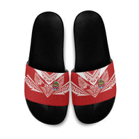 Tonga Rugby Slide Sandals Ngatu Motifs and Pacific Patterns LT03 Red - Polynesian Pride