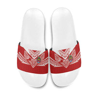 Tonga Rugby Slide Sandals Ngatu Motifs and Pacific Patterns LT03 Red - Polynesian Pride