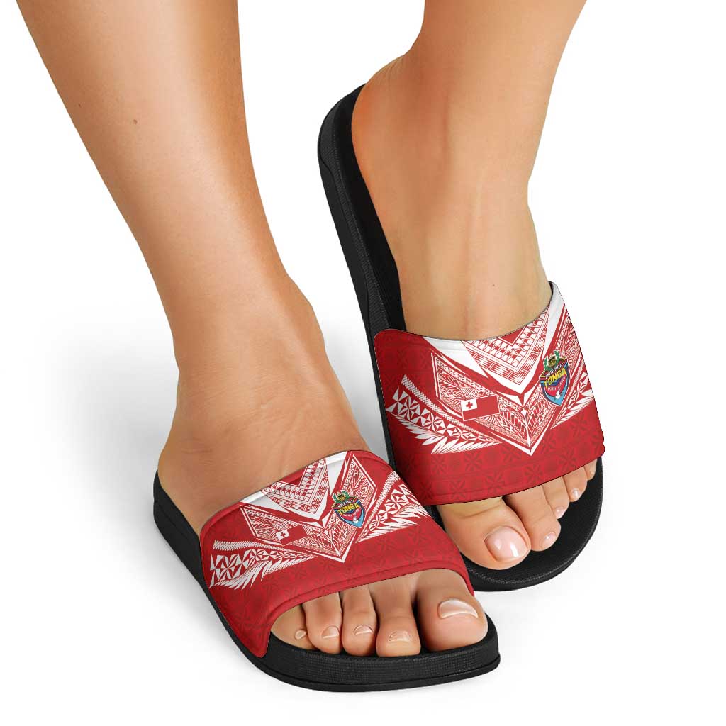 Tonga Rugby Slide Sandals Ngatu Motifs and Pacific Patterns LT03 - Polynesian Pride