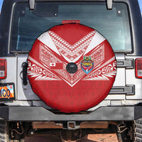 Tonga Rugby Spare Tire Cover Ngatu Motifs and Pacific Patterns LT03 Red - Polynesian Pride