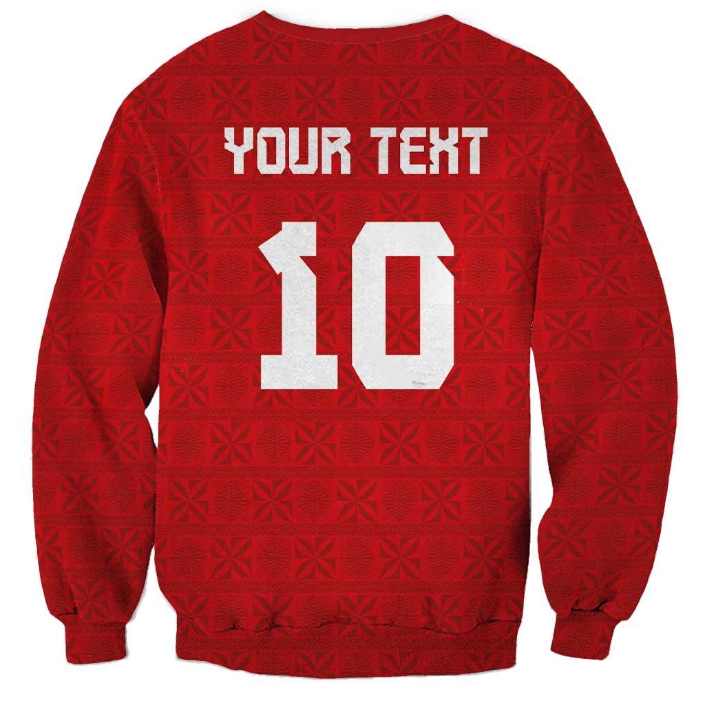 Custom Tonga Rugby Sweatshirt Ngatu Motifs and Pacific Patterns LT03 - Polynesian Pride