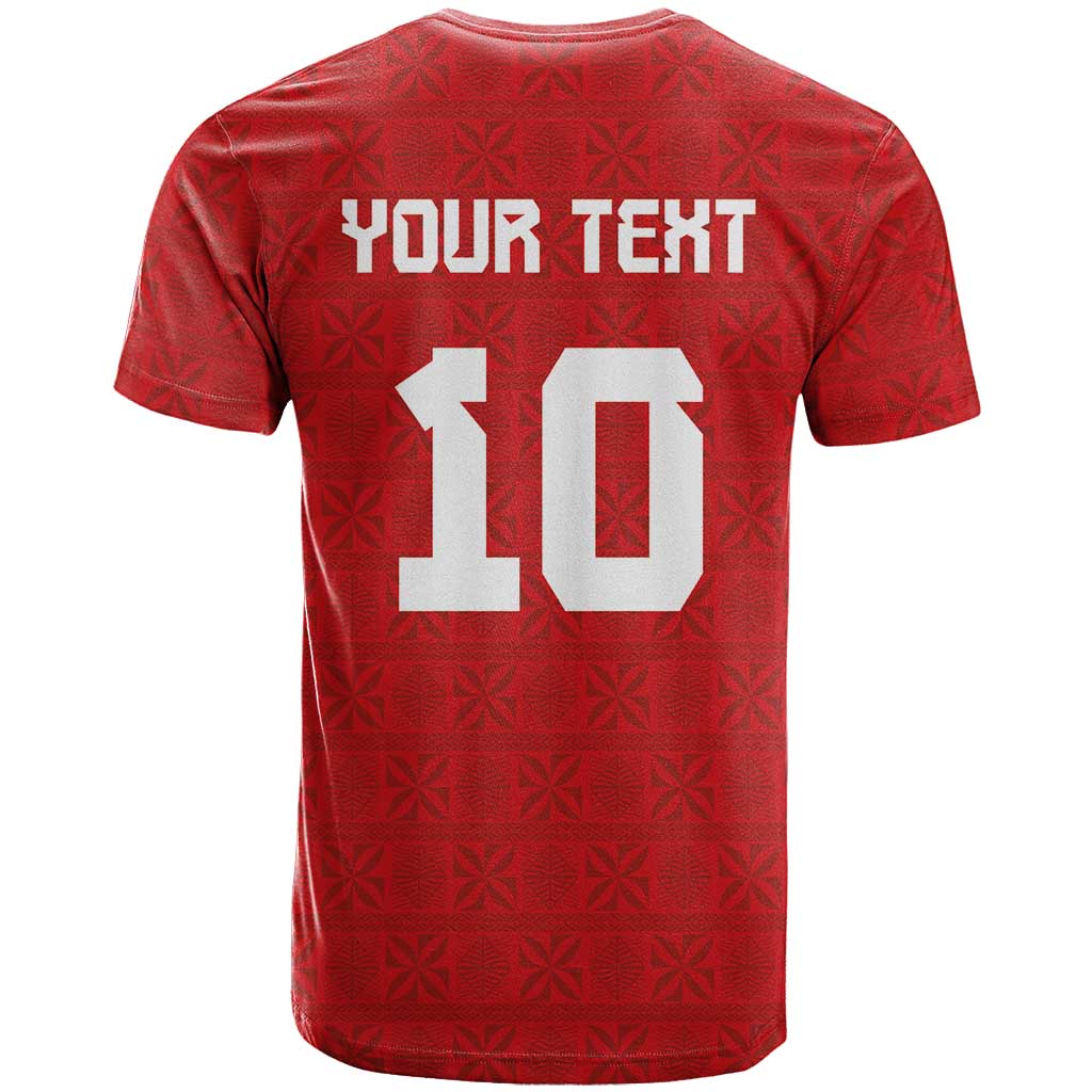 Custom Tonga Rugby T Shirt Ngatu Motifs and Pacific Patterns LT03 - Polynesian Pride