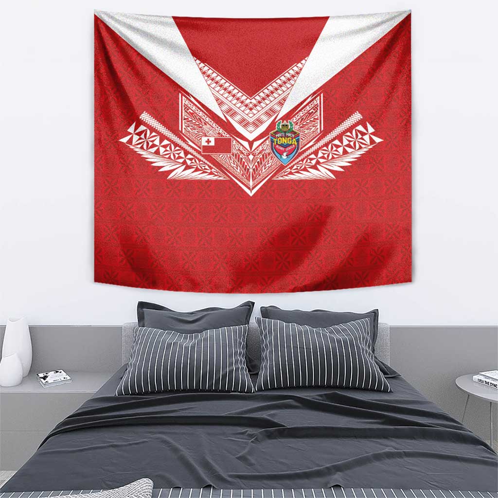 Tonga Rugby Tapestry Ngatu Motifs and Pacific Patterns LT03 - Polynesian Pride