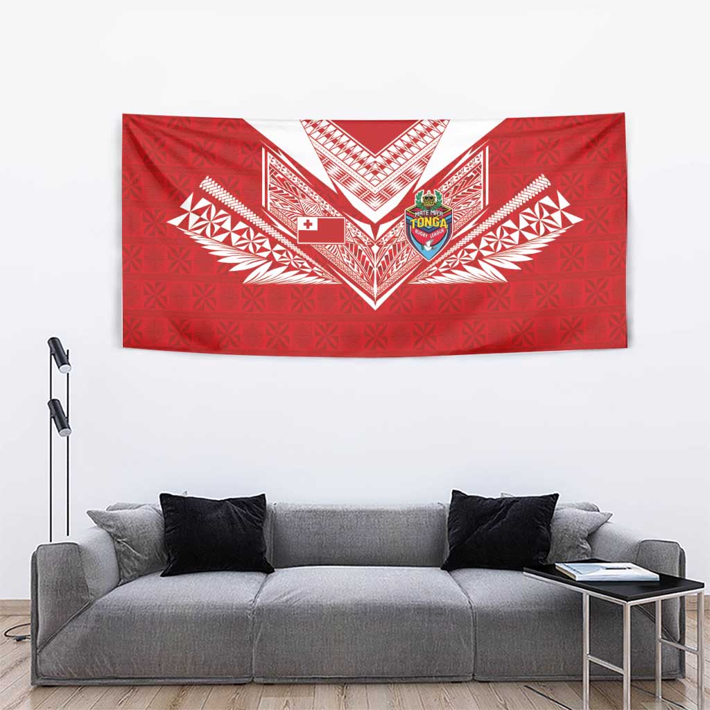 Tonga Rugby Tapestry Ngatu Motifs and Pacific Patterns LT03 - Polynesian Pride