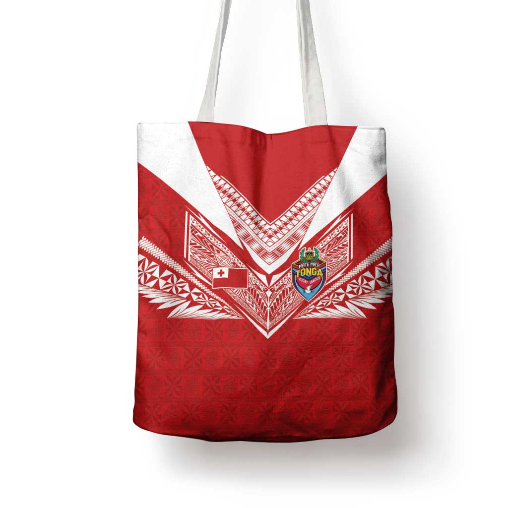 Tonga Rugby Tote Bag Ngatu Motifs and Pacific Patterns LT03 - Polynesian Pride