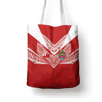 Tonga Rugby Tote Bag Ngatu Motifs and Pacific Patterns LT03 - Polynesian Pride