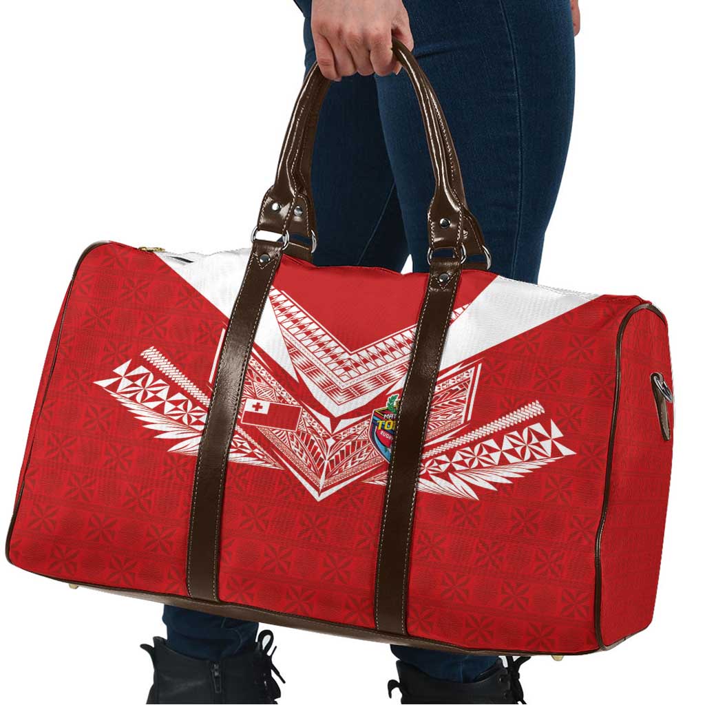 Tonga Rugby Travel Bag Ngatu Motifs and Pacific Patterns LT03 - Polynesian Pride