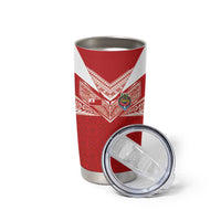 Custom Tonga Rugby Tumbler Cup Ngatu Motifs and Pacific Patterns LT03 - Polynesian Pride