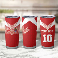 Custom Tonga Rugby Tumbler Cup Ngatu Motifs and Pacific Patterns LT03 - Polynesian Pride