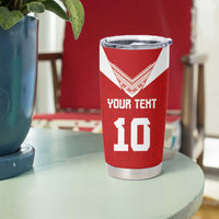 Custom Tonga Rugby Tumbler Cup Ngatu Motifs and Pacific Patterns LT03 - Polynesian Pride