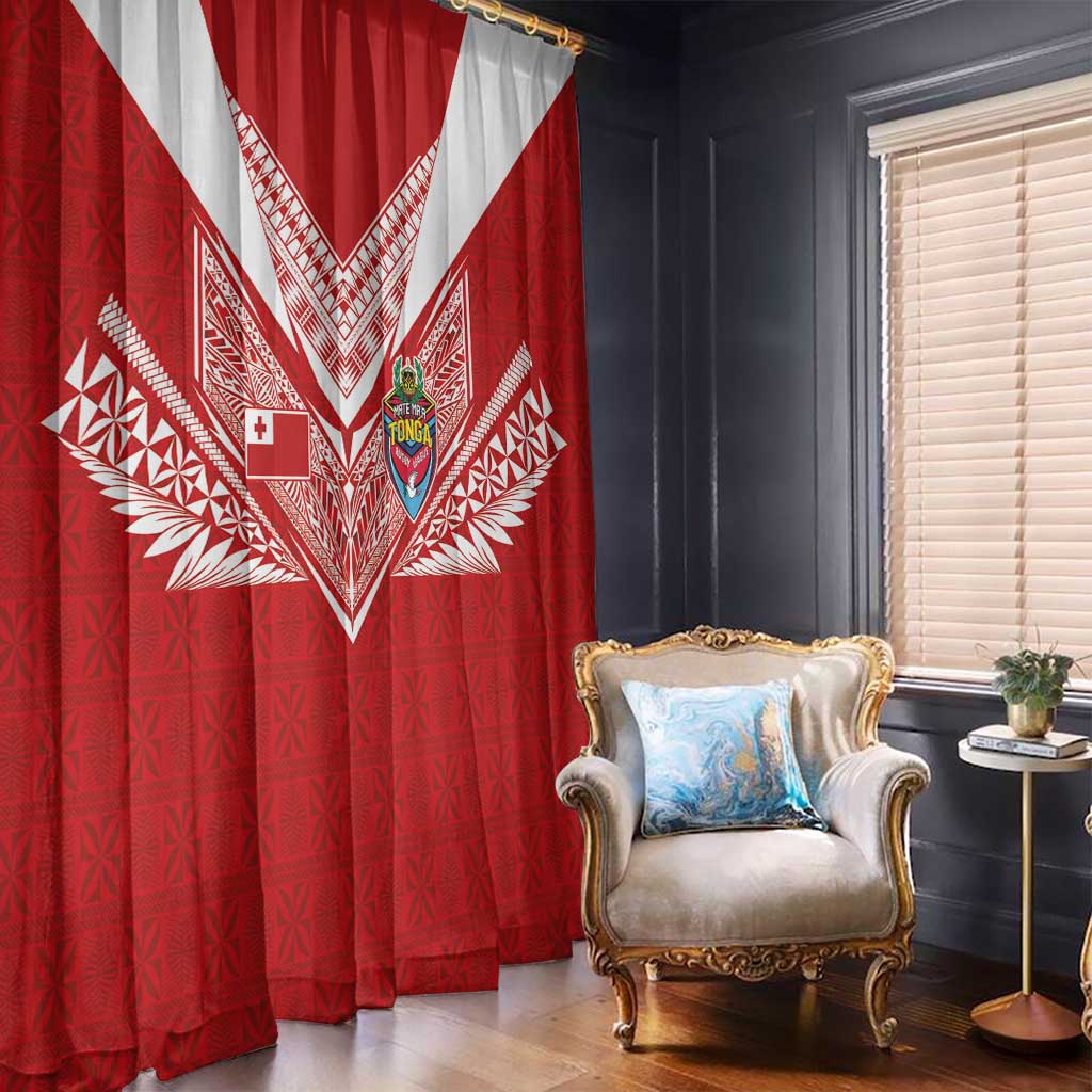 Tonga Rugby Window Curtain Ngatu Motifs and Pacific Patterns LT03 - Polynesian Pride
