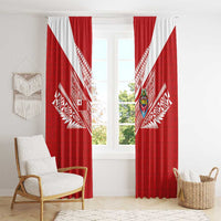 Tonga Rugby Window Curtain Ngatu Motifs and Pacific Patterns LT03 - Polynesian Pride