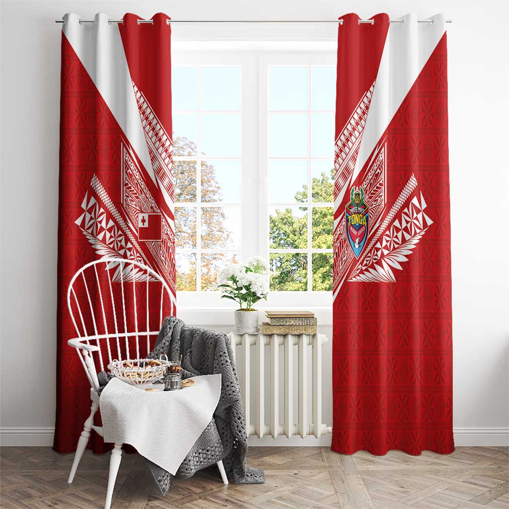 Tonga Rugby Window Curtain Ngatu Motifs and Pacific Patterns LT03 - Polynesian Pride