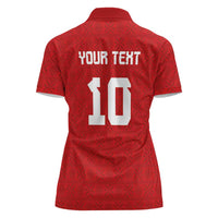 Custom Tonga Rugby Women Polo Shirt Ngatu Motifs and Pacific Patterns LT03 - Polynesian Pride