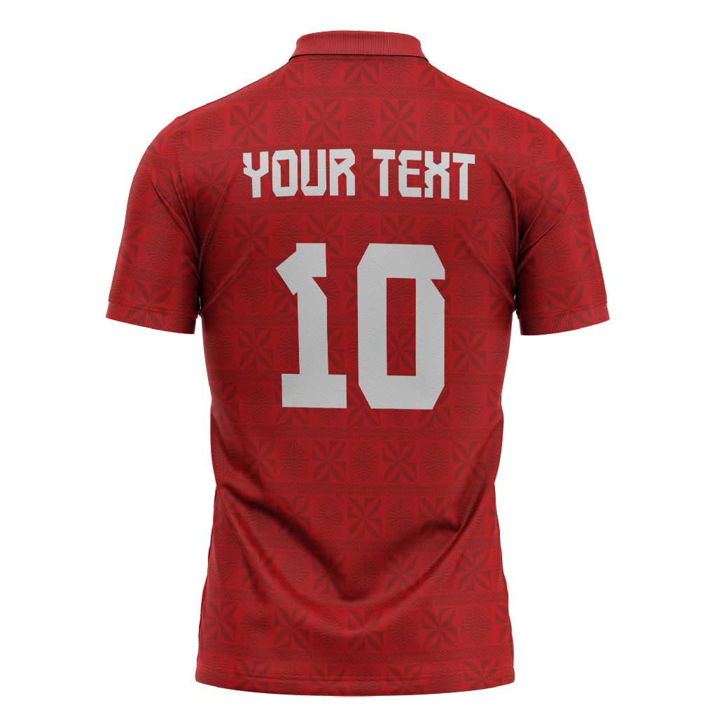 Custom Tonga Rugby Zipper Polo Shirt Ngatu Motifs and Pacific Patterns LT03 - Polynesian Pride