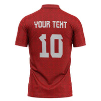 Custom Tonga Rugby Zipper Polo Shirt Ngatu Motifs and Pacific Patterns LT03 - Polynesian Pride