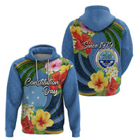 Micronesia Constitution Day Zip Hoodie Hibiscus and Tapa Tribal Pattern LT03 - Polynesian Pride
