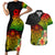 Polynesia Victory Day Couples Matching Short Sleeve Bodycon Dress and Hawaiian Shirt Tribal Turtle and Hibiscus LT03 Reggae - Polynesian Pride