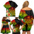 Polynesia Victory Day Family Matching Off Shoulder Short Dress and Hawaiian Shirt Tribal Turtle and Hibiscus LT03 - Polynesian Pride