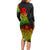 Polynesia Victory Day Long Sleeve Bodycon Dress Tribal Turtle and Hibiscus LT03 - Polynesian Pride