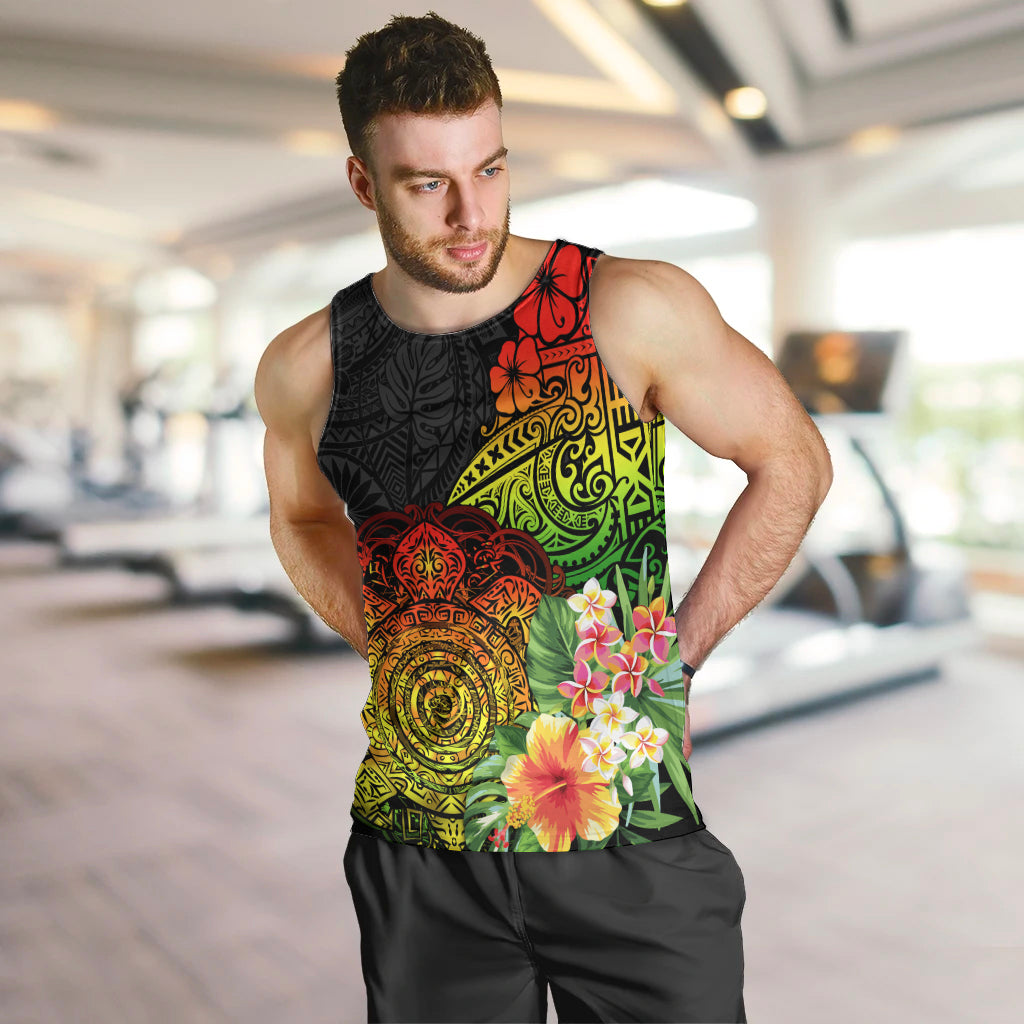 Polynesia Victory Day Men Tank Top Tribal Turtle and Hibiscus LT03 Reggae - Polynesian Pride