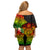 Polynesia Victory Day Off Shoulder Short Dress Tribal Turtle and Hibiscus LT03 - Polynesian Pride