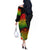 Polynesia Victory Day Off The Shoulder Long Sleeve Dress Tribal Turtle and Hibiscus LT03 - Polynesian Pride