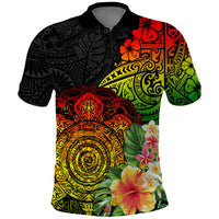 Polynesia Victory Day Polo Shirt Tribal Turtle and Hibiscus LT03 Reggae - Polynesian Pride