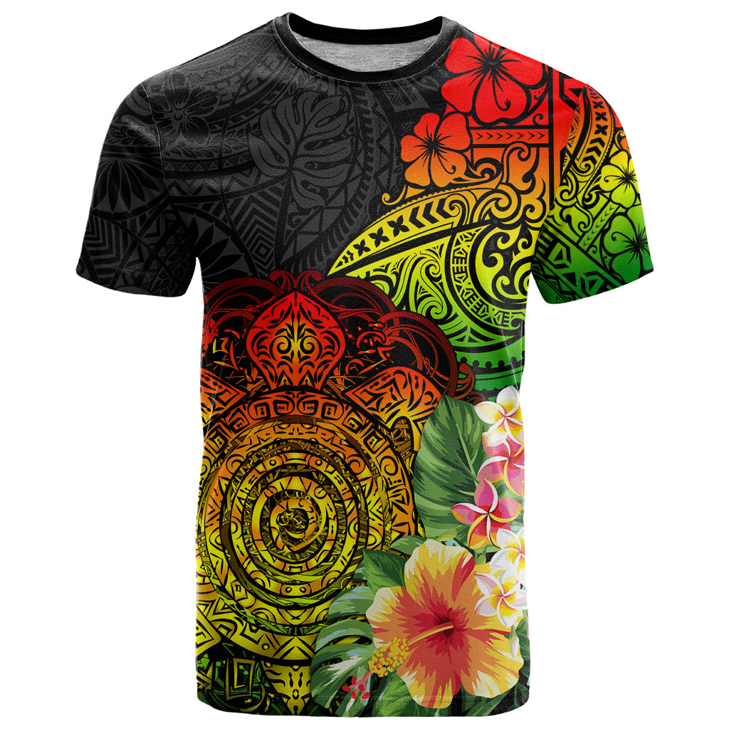 Polynesia Victory Day T Shirt Tribal Turtle and Hibiscus LT03 Reggae - Polynesian Pride