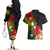 Wallis and Futuna Victory Day Couples Matching Off The Shoulder Long Sleeve Dress and Hawaiian Shirt Tribal Polynesian Tattoo and Hibiscus Flower LT03 - Polynesian Pride