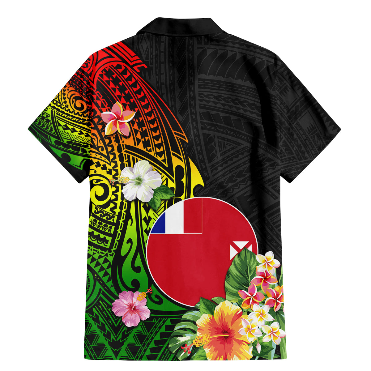 Wallis and Futuna Victory Day Family Matching Mermaid Dress and Hawaiian Shirt Tribal Polynesian Tattoo and Hibiscus Flower LT03 - Polynesian Pride