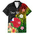 Wallis and Futuna Victory Day Family Matching Off Shoulder Maxi Dress and Hawaiian Shirt Tribal Polynesian Tattoo and Hibiscus Flower LT03 Dad's Shirt - Short Sleeve Reggae - Polynesian Pride