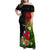 Wallis and Futuna Victory Day Family Matching Off Shoulder Maxi Dress and Hawaiian Shirt Tribal Polynesian Tattoo and Hibiscus Flower LT03 Mom's Dress Reggae - Polynesian Pride