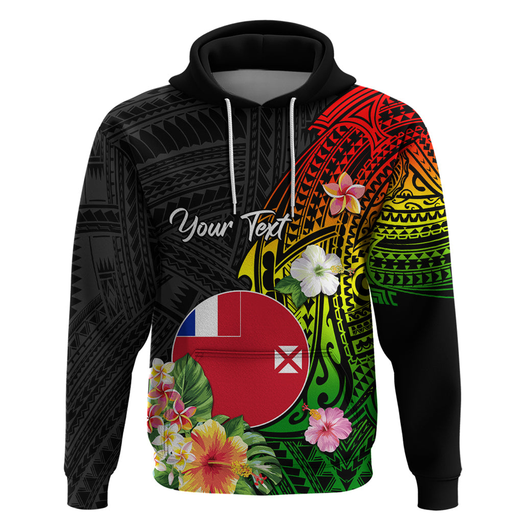 Wallis and Futuna Victory Day Hoodie Tribal Polynesian Tattoo and Hibiscus Flower LT03 Pullover Hoodie Reggae - Polynesian Pride