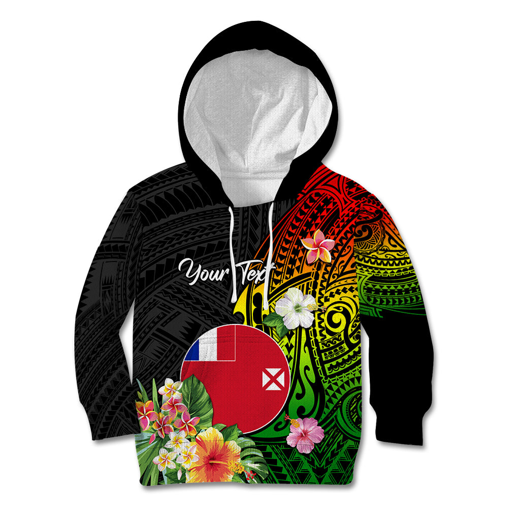 Wallis and Futuna Victory Day Kid Hoodie Tribal Polynesian Tattoo and Hibiscus Flower LT03 Hoodie Reggae - Polynesian Pride