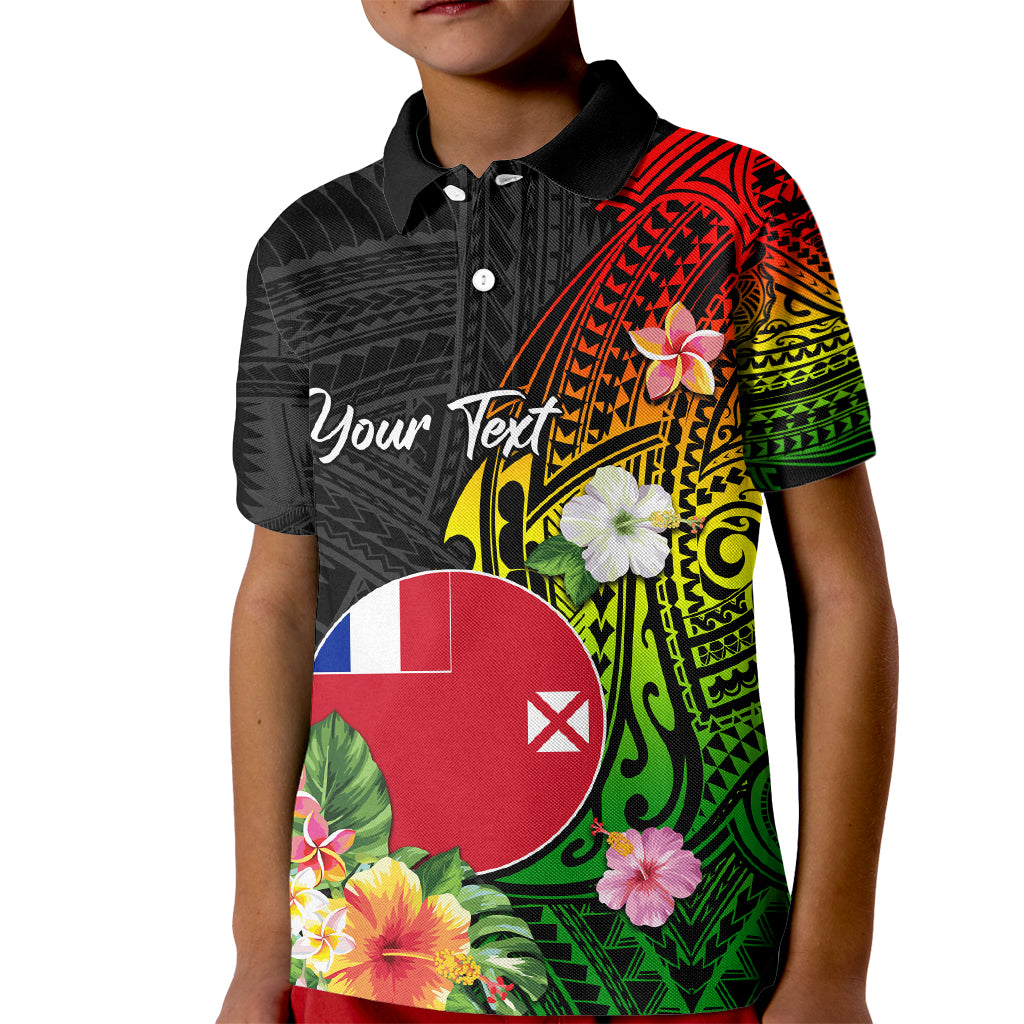 Wallis and Futuna Victory Day Kid Polo Shirt Tribal Polynesian Tattoo and Hibiscus Flower LT03 Kid Reggae - Polynesian Pride