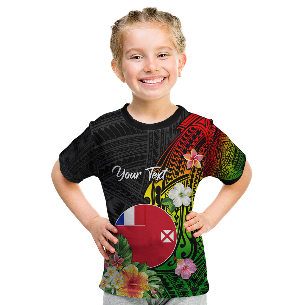 Wallis and Futuna Victory Day Kid T Shirt Tribal Polynesian Tattoo and Hibiscus Flower LT03 Reggae - Polynesian Pride