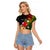 Wallis and Futuna Victory Day Raglan Cropped T Shirt Tribal Polynesian Tattoo and Hibiscus Flower LT03 Female Reggae - Polynesian Pride