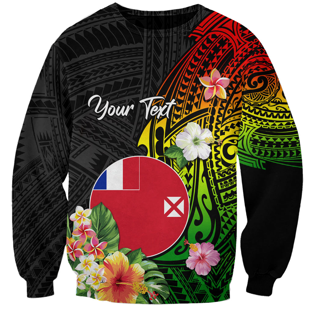 Wallis and Futuna Victory Day Sweatshirt Tribal Polynesian Tattoo and Hibiscus Flower LT03 Unisex Reggae - Polynesian Pride