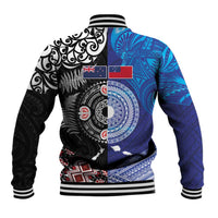 Samoa and Aotearoa Together Baseball Jacket Tatau Art Tattoos-Taniko and Maori with Fern LT03 - Polynesian Pride