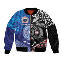 Samoa and Aotearoa Together Bomber Jacket Tatau Art Tattoos-Taniko and Maori with Fern