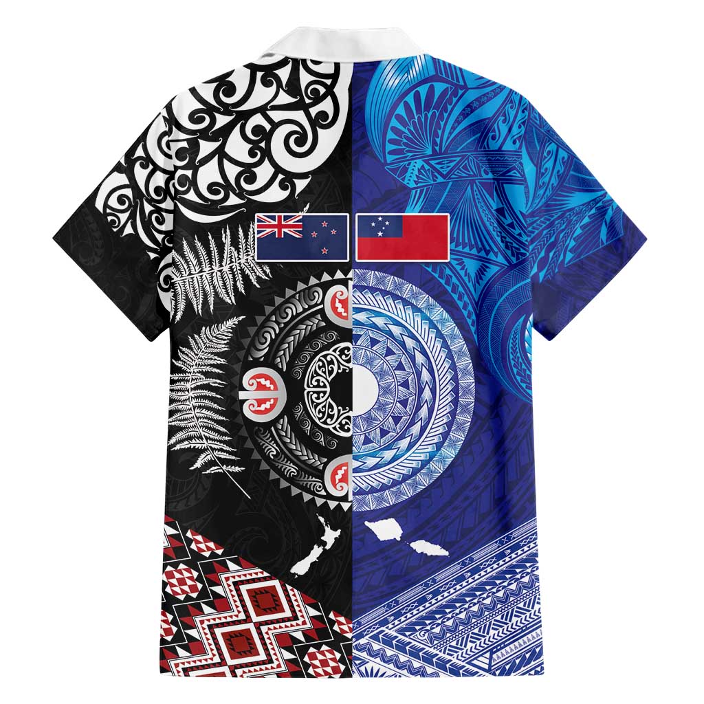 Samoa and Aotearoa Together Hawaiian Shirt Tatau Art Tattoos-Taniko and Maori with Fern