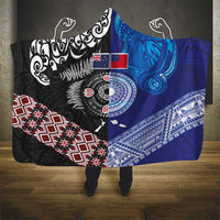 Samoa and Aotearoa Together Hooded Blanket Tatau Art Tattoos-Taniko and Maori with Fern LT03 - Polynesian Pride