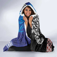 Samoa and Aotearoa Together Hooded Blanket Tatau Art Tattoos-Taniko and Maori with Fern LT03 - Polynesian Pride