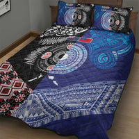 Samoa and Aotearoa Together Quilt Bed Set Tatau Art Tattoos-Taniko and Maori with Fern LT03 - Polynesian Pride