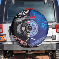 Samoa and Aotearoa Together Spare Tire Cover Tatau Art Tattoos-Taniko and Maori with Fern